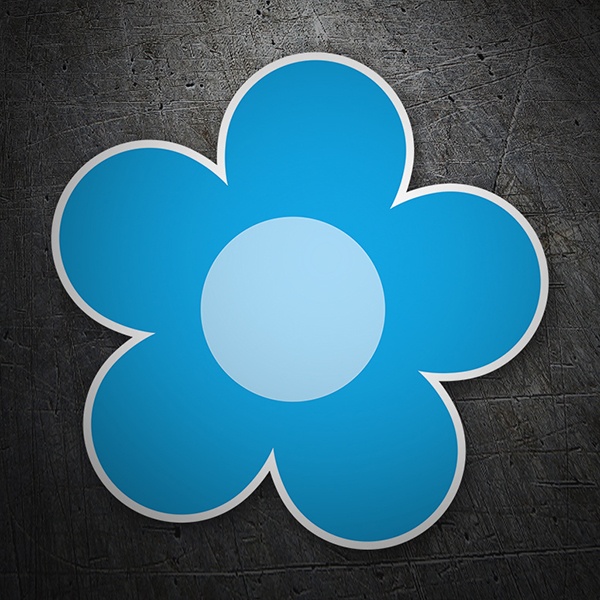 Car & Motorbike Stickers: Flower in Shades of Blue 1