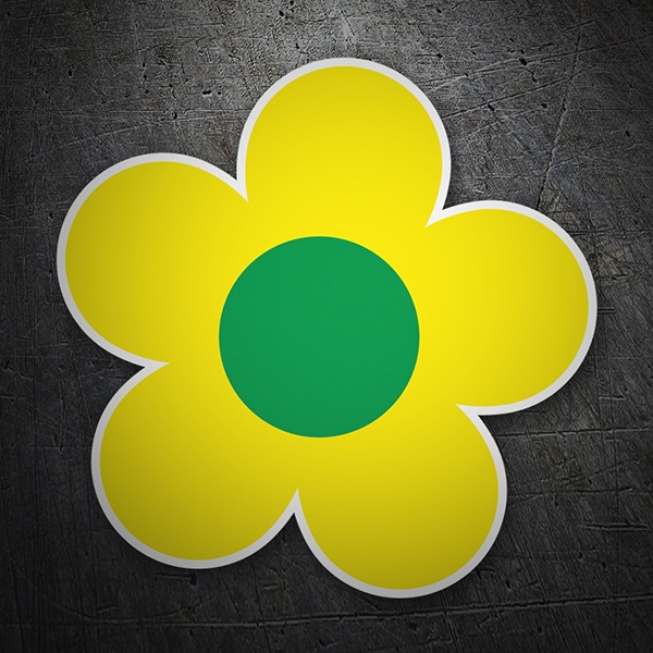 Car & Motorbike Stickers: Flower Yellow and Green