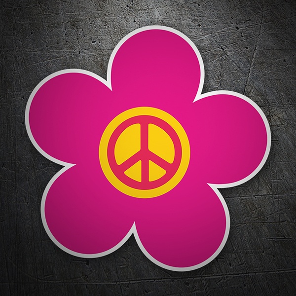 Car & Motorbike Stickers: Magenta Flower of Peace