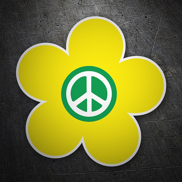 Car & Motorbike Stickers: Yellow Flower of Peace 1