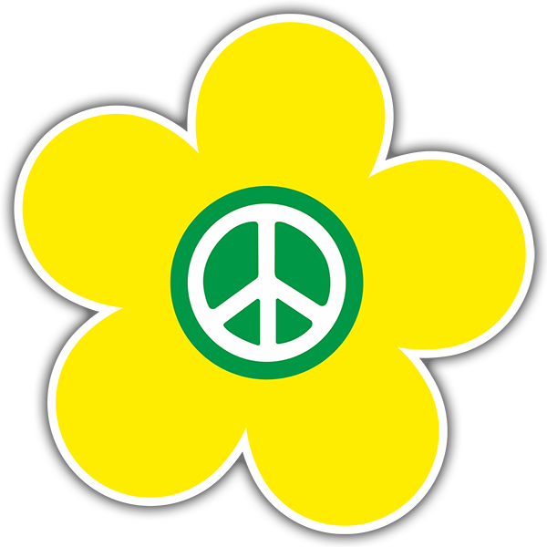 Car & Motorbike Stickers: Yellow Flower of Peace