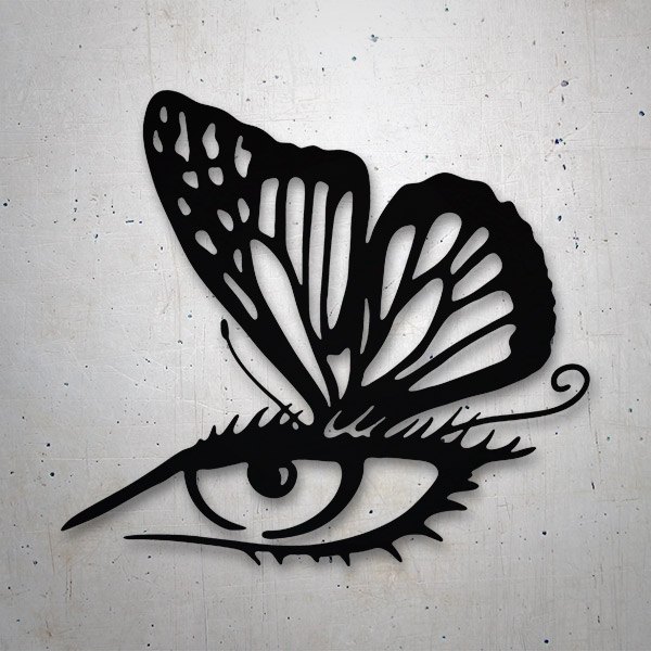 Car & Motorbike Stickers: Butterfly on Stylized Eye