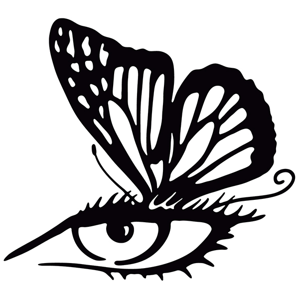 Car & Motorbike Stickers: Butterfly on Stylized Eye