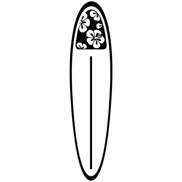 Car & Motorbike Stickers: Hibiscus Surfboard