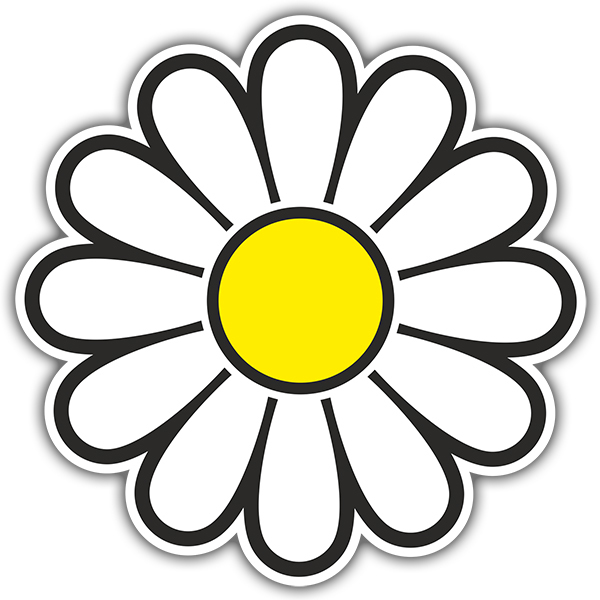 Car & Motorbike Stickers: Yellow and White Flower