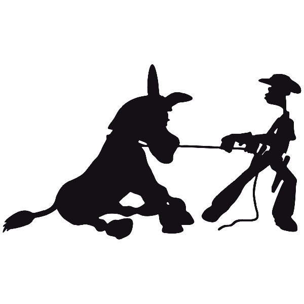 Car & Motorbike Stickers: Cowboy lifting a mule