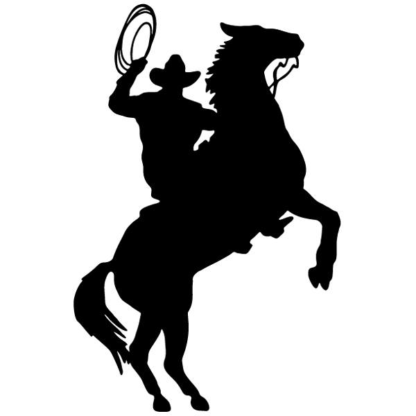 Car & Motorbike Stickers: Cowboy with bow tie on horseback