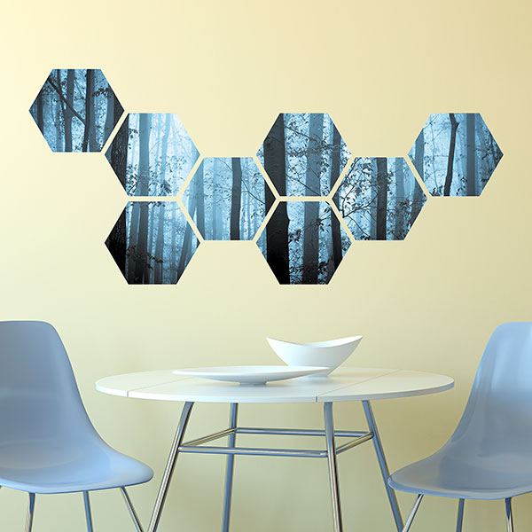 Wall Stickers: Blue forest Geometric kit