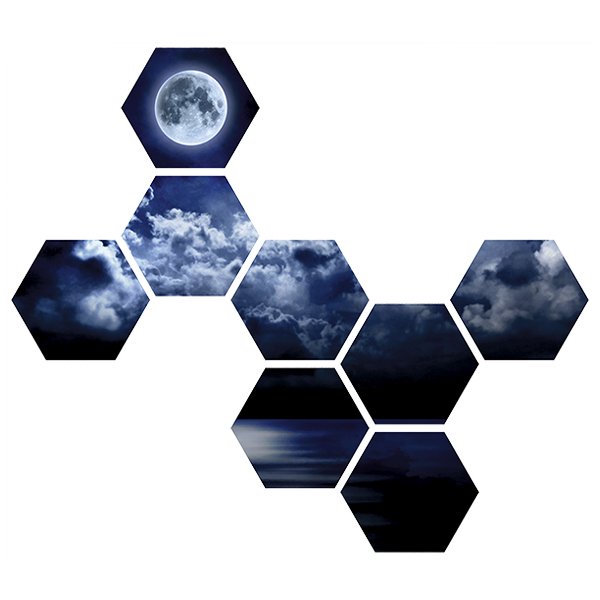 Wall Stickers: Moon over the sea Geometric kit