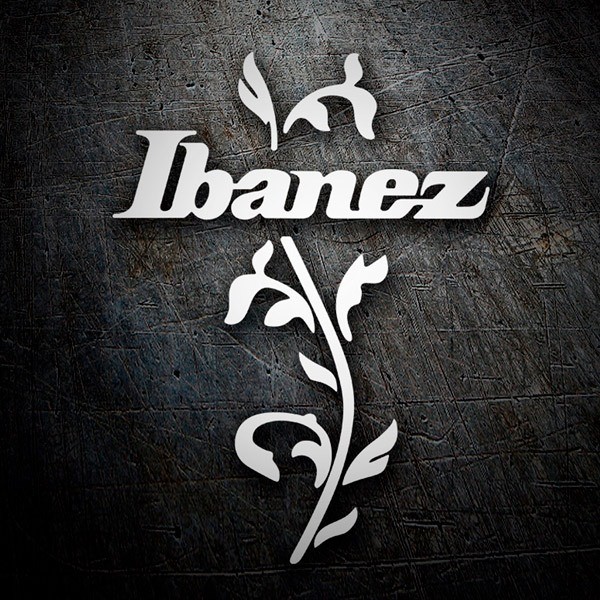 Car & Motorbike Stickers: Ibanez Guitar with Floral Element
