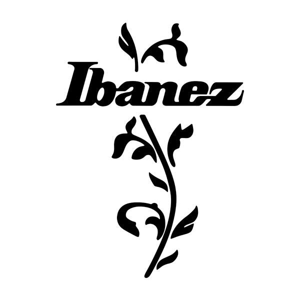 Car & Motorbike Stickers: Ibanez Guitar with Floral Element