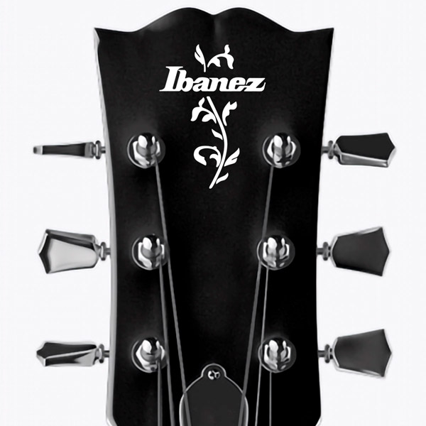 Car & Motorbike Stickers: Ibanez Guitar with Floral Element