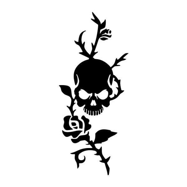 Car & Motorbike Stickers: Skull with Roses