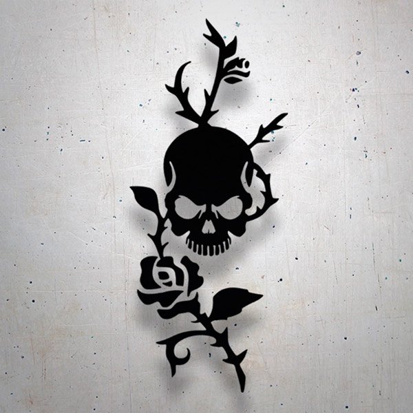Car & Motorbike Stickers: Skull with Roses