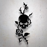Car & Motorbike Stickers: Skull with Roses 3