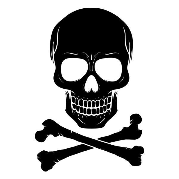 Wall Stickers: Skull with Crossed Bones Pirate Style