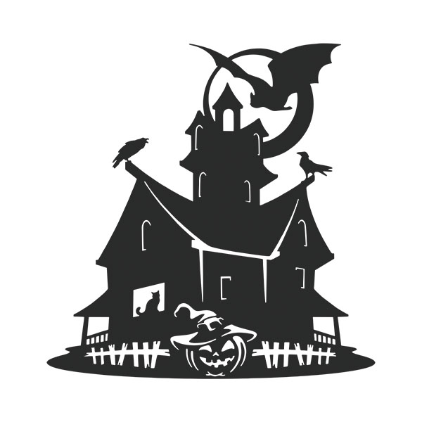 Car & Motorbike Stickers: Halloween Haunted House