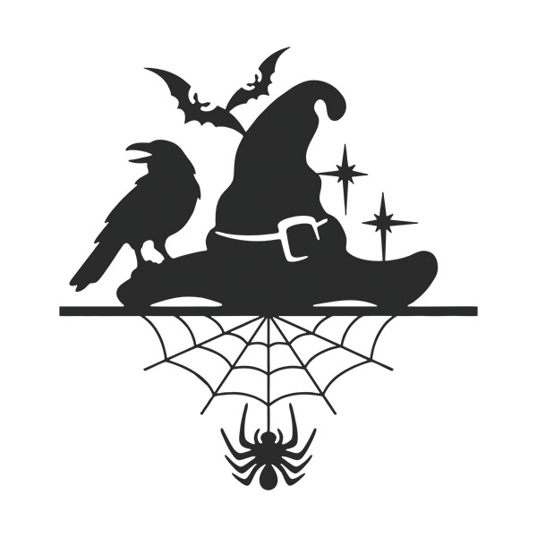 Car & Motorbike Stickers: Raven Bat Spider Hat