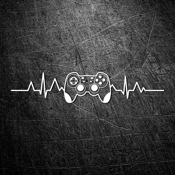 Car & Motorbike Stickers: Game Controller with Heartbeat Line