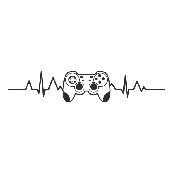Car & Motorbike Stickers: Game Controller with Heartbeat Line