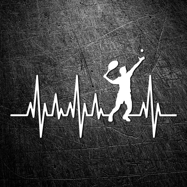 Car & Motorbike Stickers: Cardiogram Tennis Serve