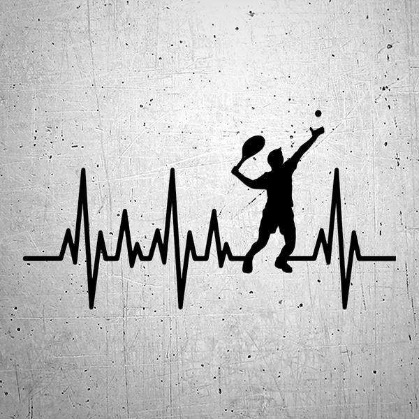 Car & Motorbike Stickers: Cardiogram Tennis Serve