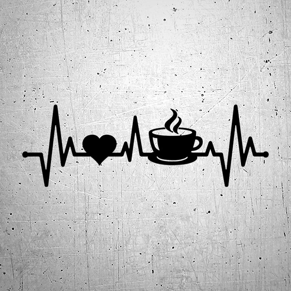 Car & Motorbike Stickers: Cardiogram Coffee Beat