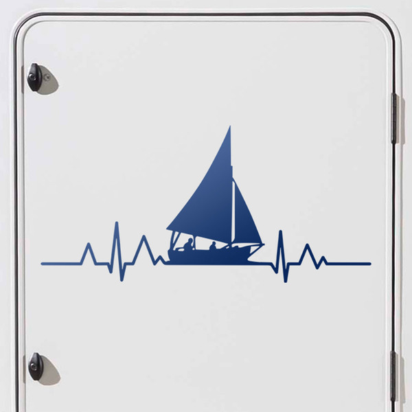 Car & Motorbike Stickers: Sailboat Cardiogram