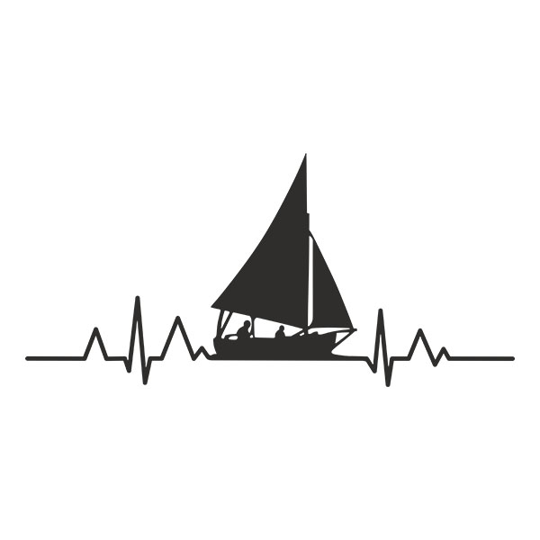 Camper van decals: Sailboat Cardiogram