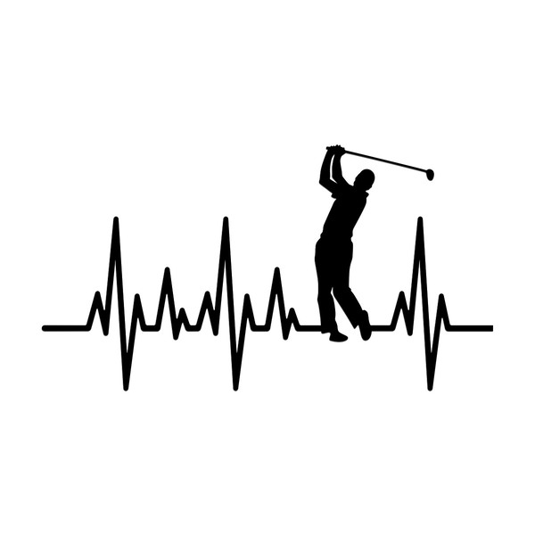 Car & Motorbike Stickers: Cardiogram Golf