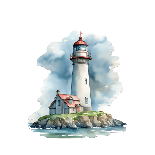 Camper van decals: Maritime Lighthouse on Cliff