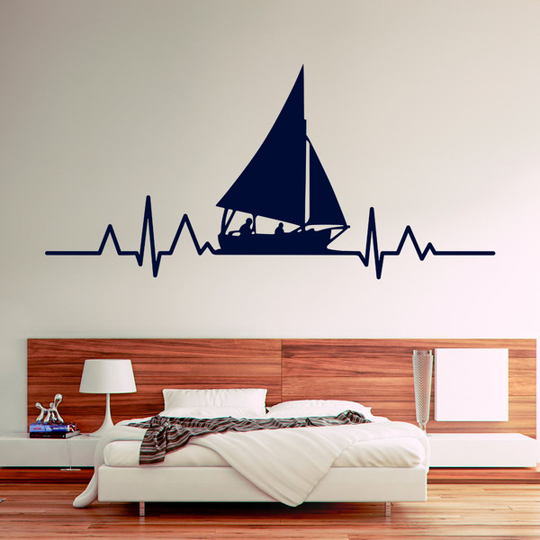 Wall Stickers: Electrocardiogram Sailboat
