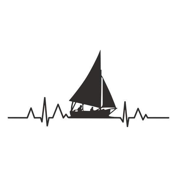 Wall Stickers: Electrocardiogram Sailboat