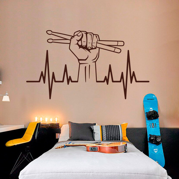 Wall Stickers: Drummer Electrocardiogram