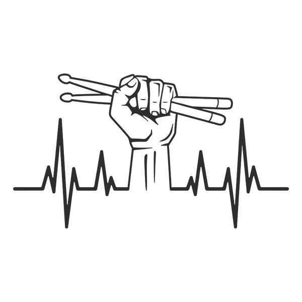 Wall Stickers: Drummer Electrocardiogram