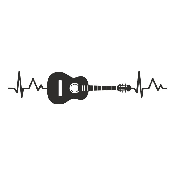 Wall Stickers: Electrocardiogram acoustic guitar