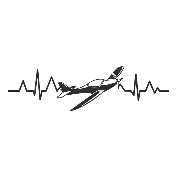 Wall Stickers: Electrocardiogram Airplane