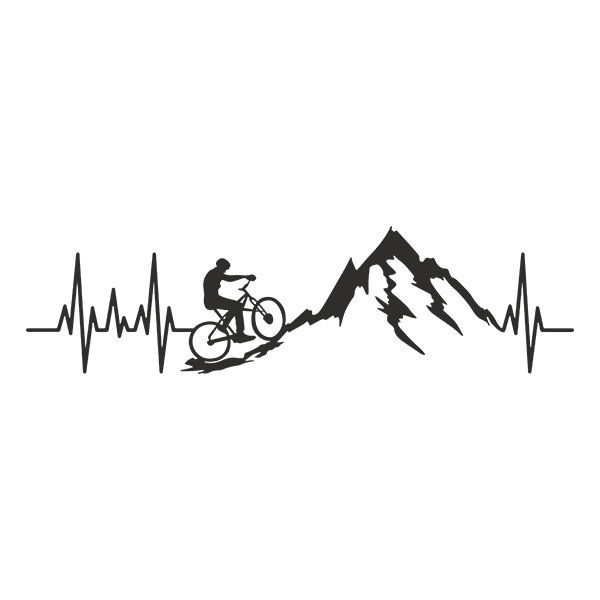 Wall Stickers: Mountain Bike Electrocardiogram
