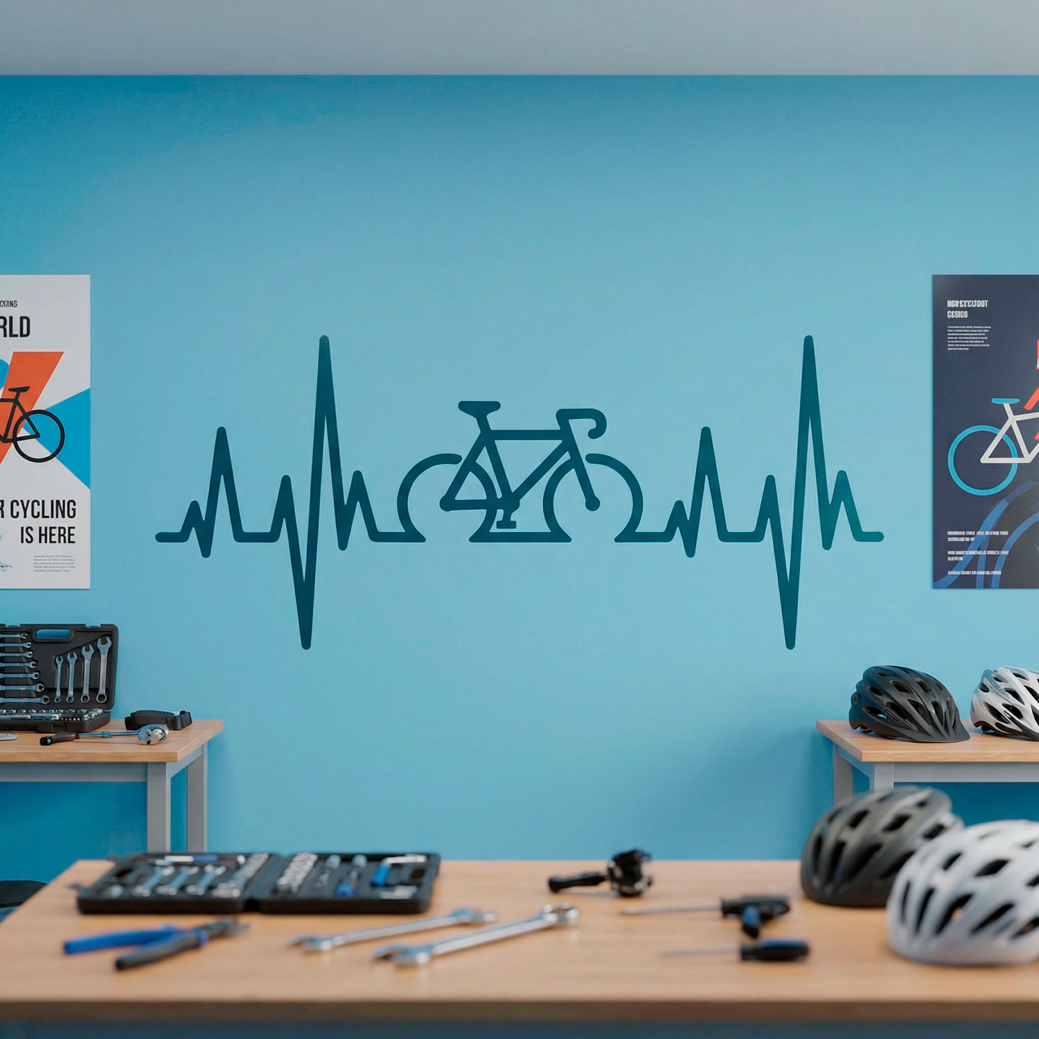 Wall Stickers: Electrocardiogram on a Road Bike