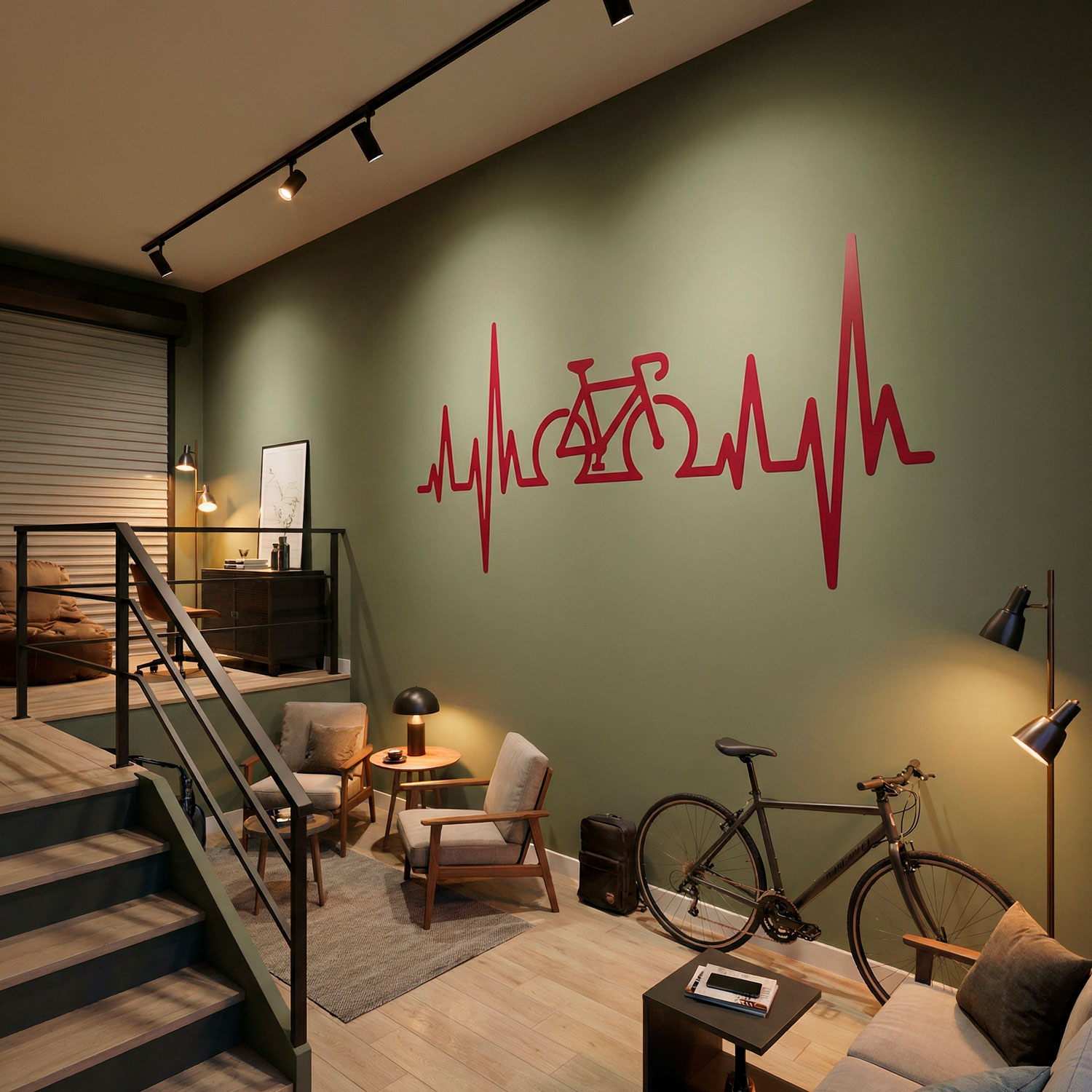 Wall Stickers: Electrocardiogram on a Road Bike