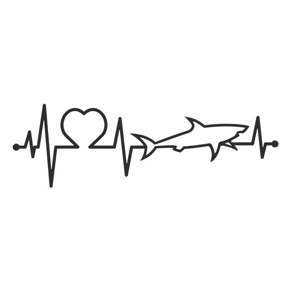 Wall Stickers: Shark Electrocardiogram
