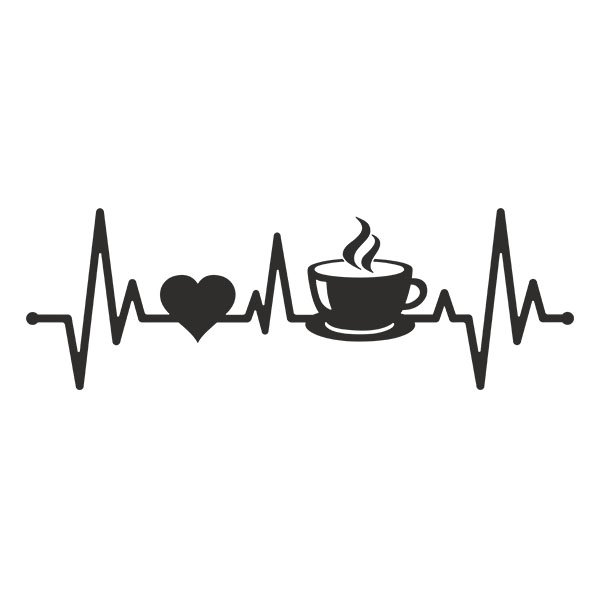 Wall Stickers: Coffee Electrocardiogram