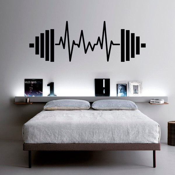 Wall Stickers: Electrocardiogram Weights Gym