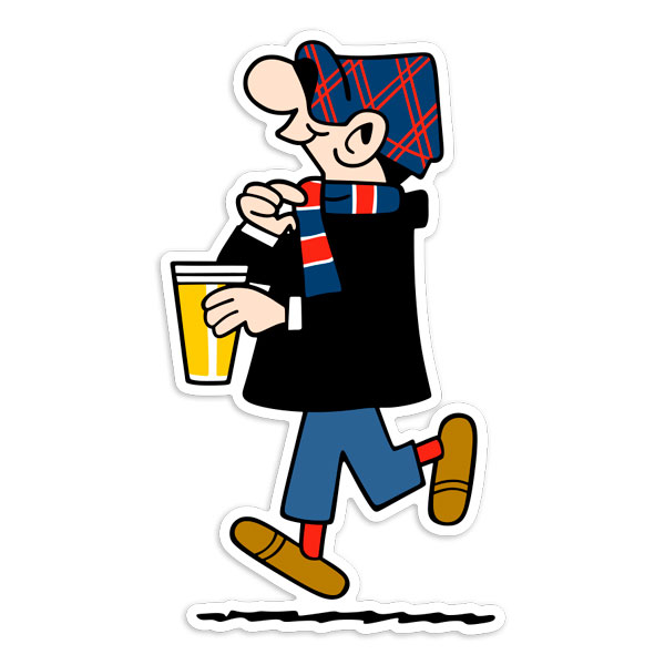 Car & Motorbike Stickers: Andy Capp Ultra PSG Supporter