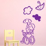 Stickers for Kids: Little girl on a bicycle 3