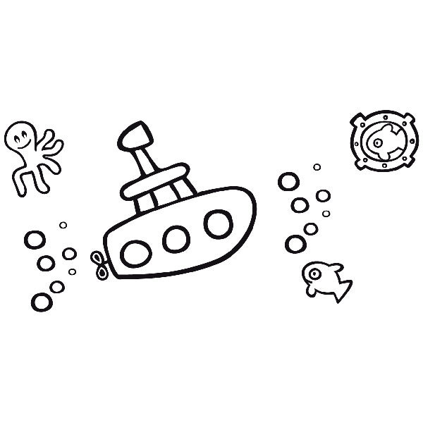 Stickers for Kids: fun submarine