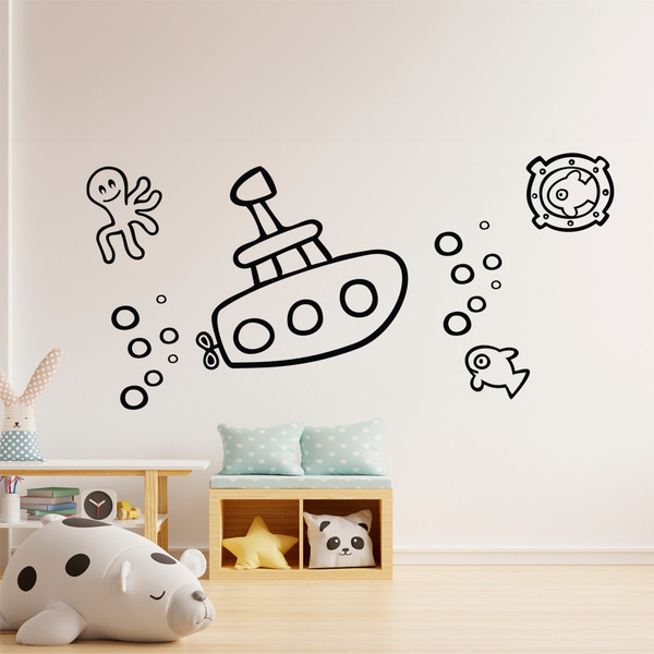 Stickers for Kids: fun submarine