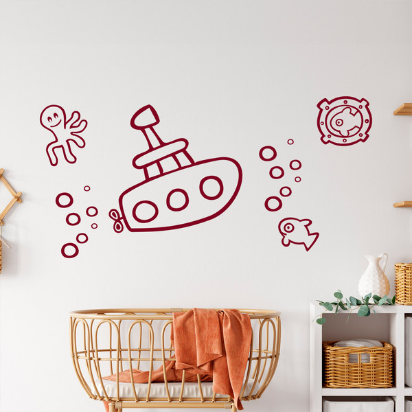 Stickers for Kids: fun submarine