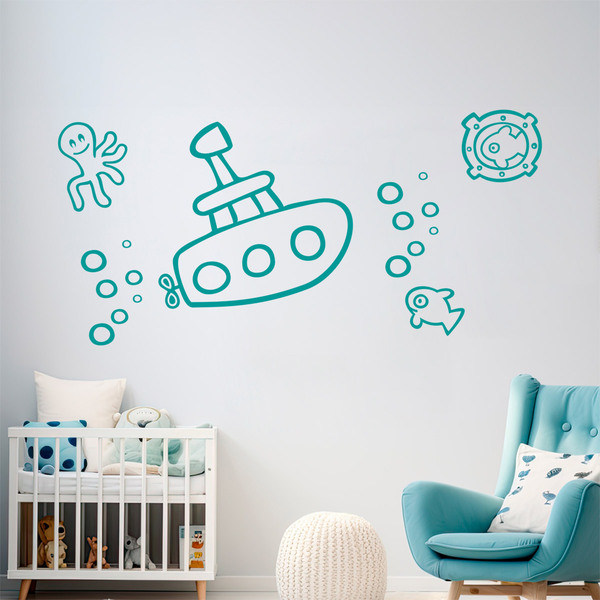 Stickers for Kids: fun submarine