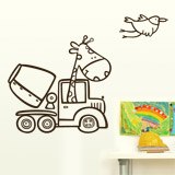 Stickers for Kids: Giraffe in concrete mixer 2